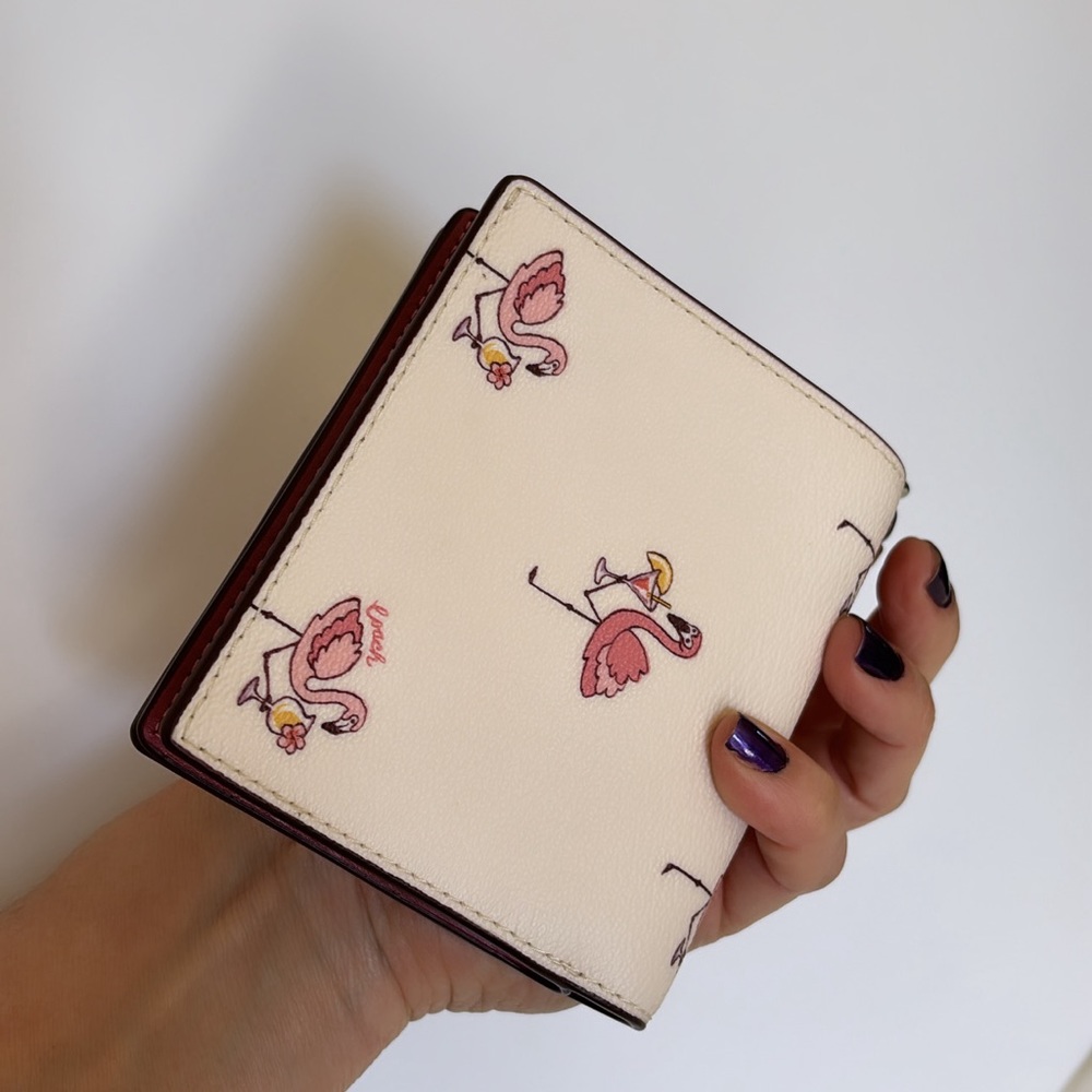 NWT💃Coach Snap Wallet With Flamingo Print - Picture 2 of 7
